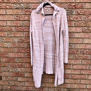 Beige Hooded Duster Cardigan